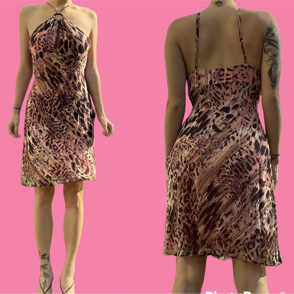 Y2k muse leopard mini dress